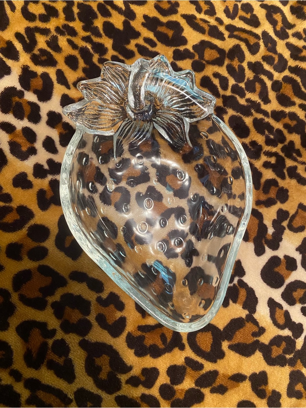 vintage Glass Strawberry Decorative Bowl